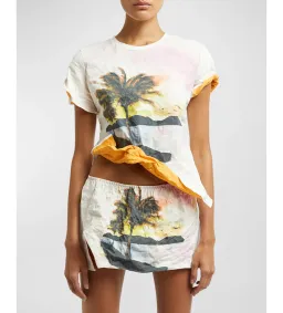Christopher Esber Lost Souvenir Crushed Graphic Tee and Micro Skirt Size AU 8 for rent on The Volte - image 2