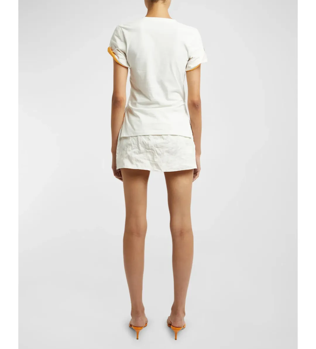 Christopher Esber Lost Souvenir Crushed Graphic Tee and Micro Skirt Size AU 8 for rent on The Volte - main image