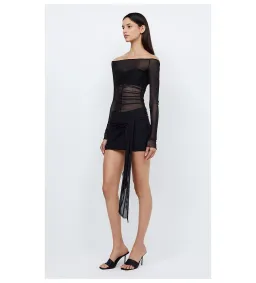 Bec & Bridge Marina Long Sleeve Mini Dress Black Size XS / AU 6 for rent on The Volte - image 2