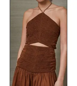 Bec & Bridge Carrie Halter Midi Dress Brown Size AU 10 for rent on The Volte - image 2