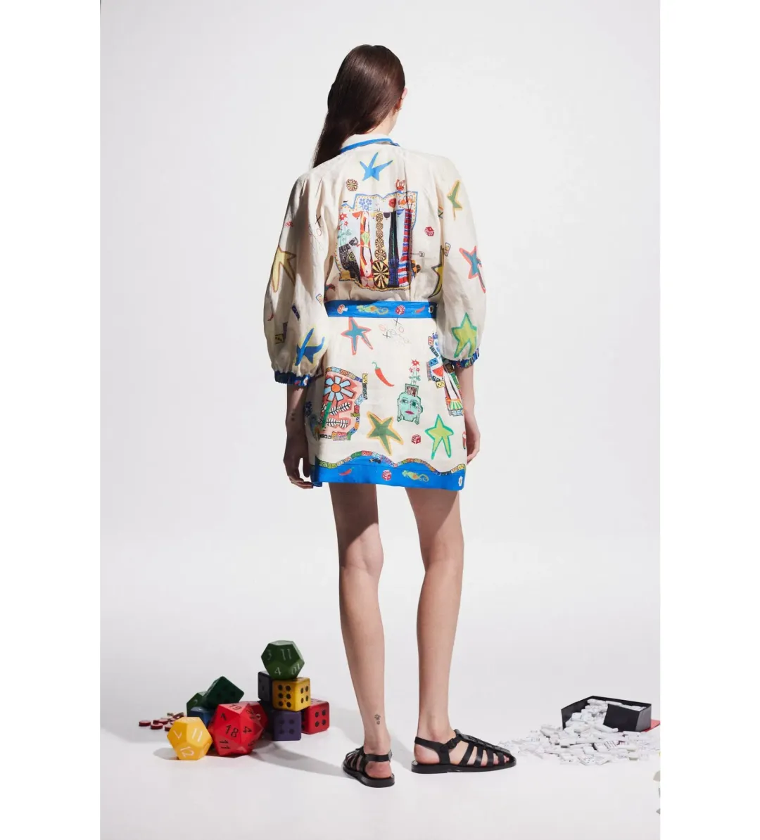 Alemais Players Mini Dress Multi Print Size AU 12 for rent on The Volte - main image