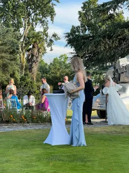 Anthropologie Asymmetric Ruffle Maxi Slip Dress Blue Size 10 for rent on The Volte - image 6