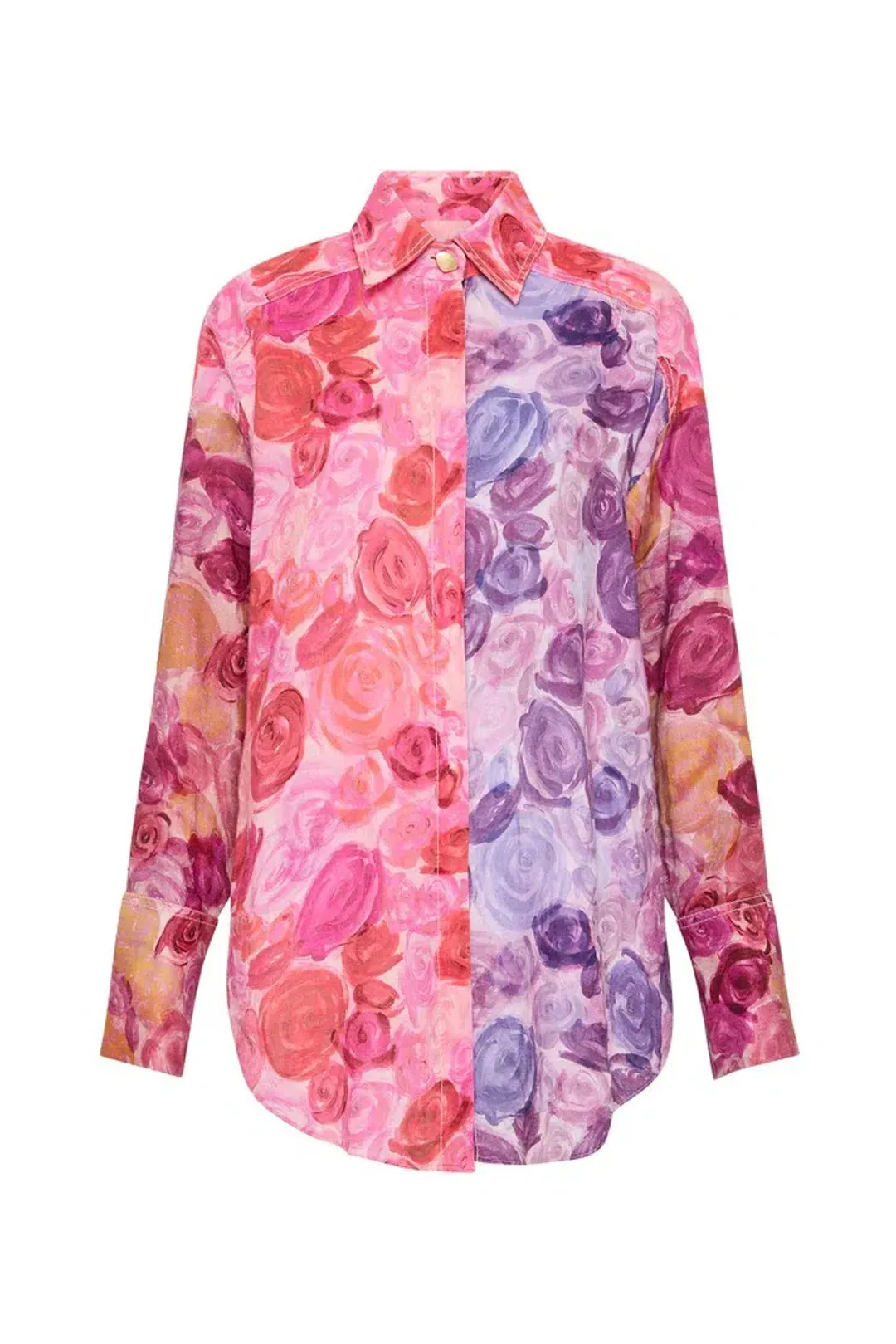 Aje Vision Oversized Linen Shirt Kaleidoscopic Rose Size 14 for rent on The Volte - main image