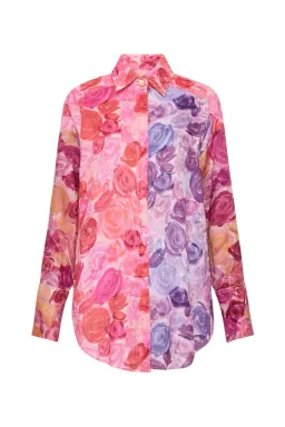 Aje Vision Oversized Linen Shirt Kaleidoscopic Rose Size 14 for rent on The Volte - image 4