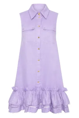 Aje Yvonne Sleeveless Mini Dress Lilac Size 16 for rent on The Volte - image 3
