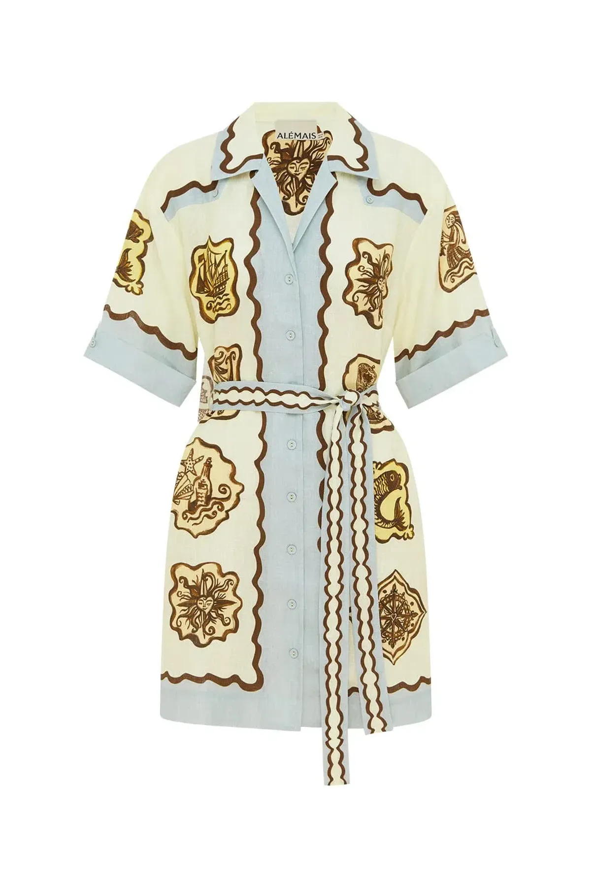 Alemais Relic Mini Dress Print Size 12 - Image 3