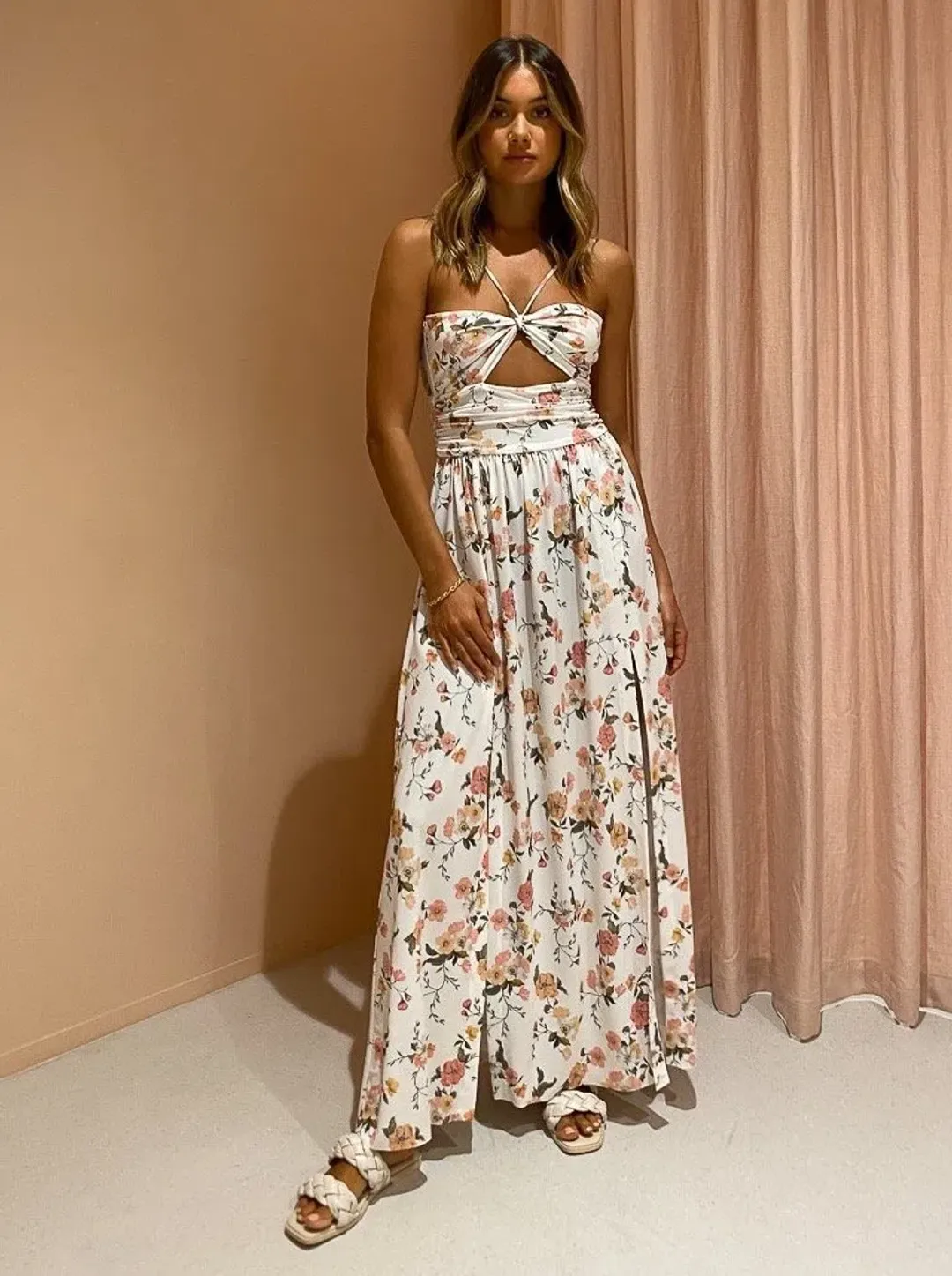 Bec & Bridge Isla Print Midi Dress Floral Size 10 for rent on The Volte - main image