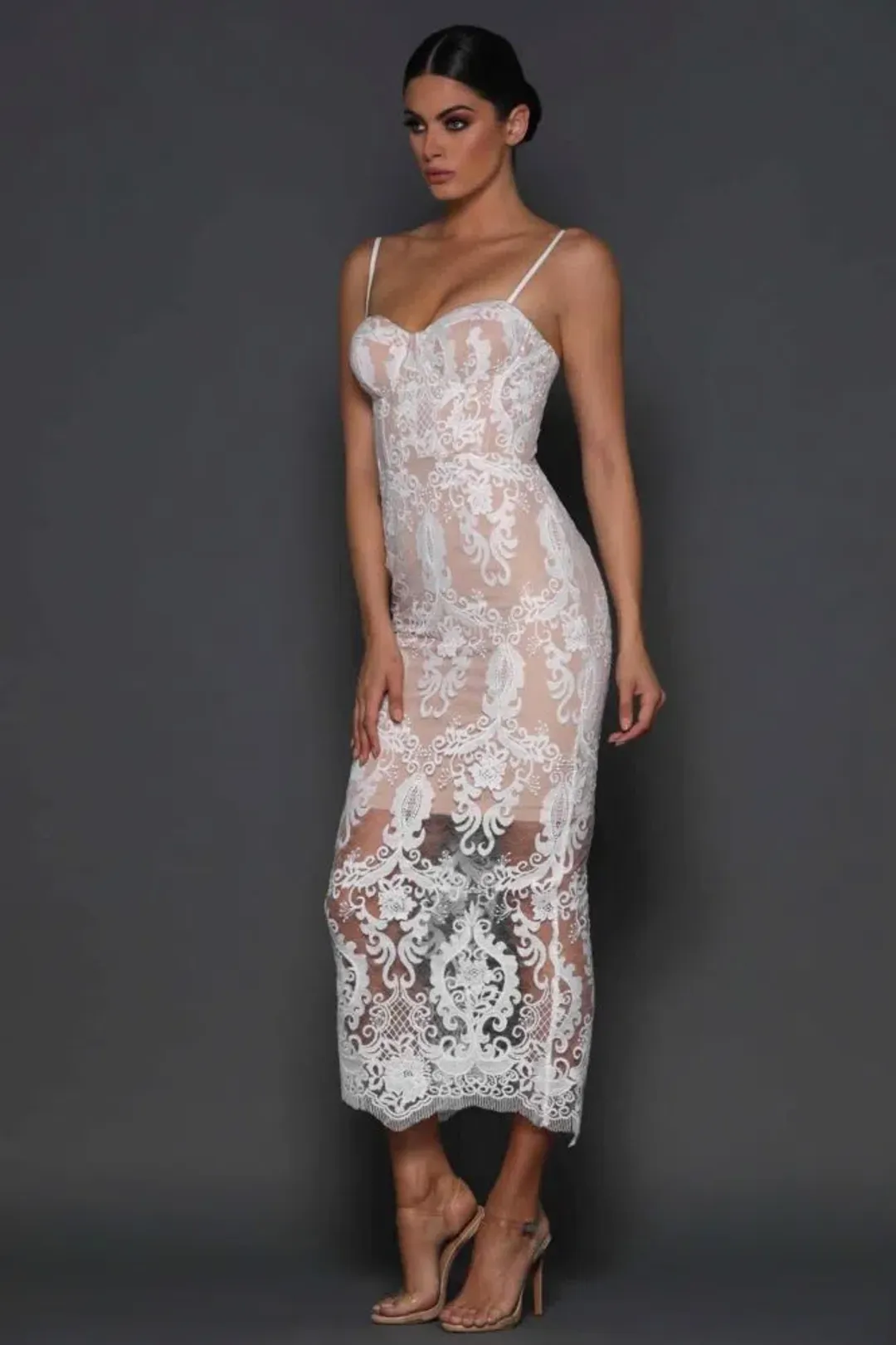 Elle Zeitoune Victoria Gown White Size 6 for rent on The Volte - main image