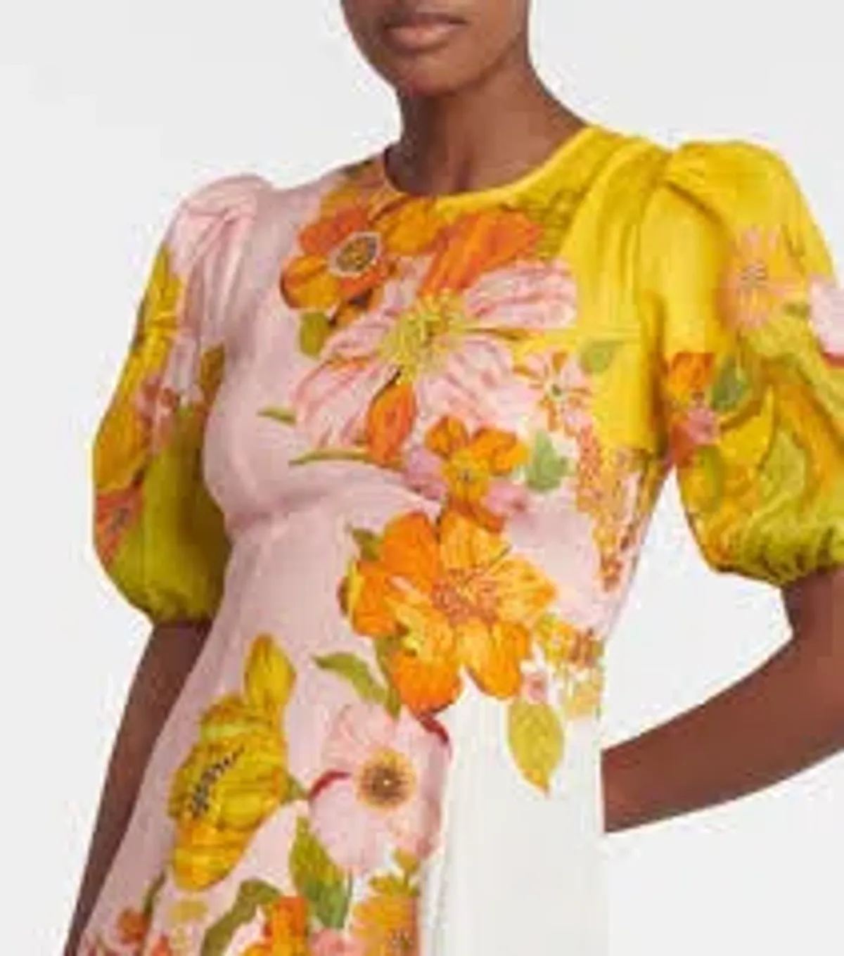 Alemais Silas Linen Midi Dress Floral Print Size 8 - Image 3