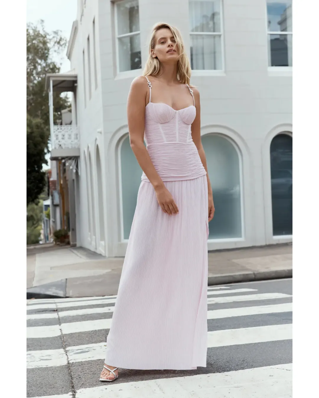 Manning Cartell Double Time Pleat Dress in Hydrangea Size AU 8 for rent on The Volte - main image