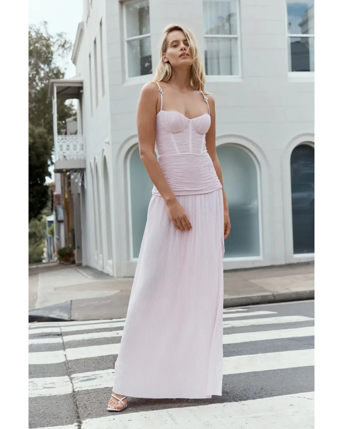 Manning Cartell Double Time Pleat Dress in Hydrangea Pink Size AU 10 - Image 4