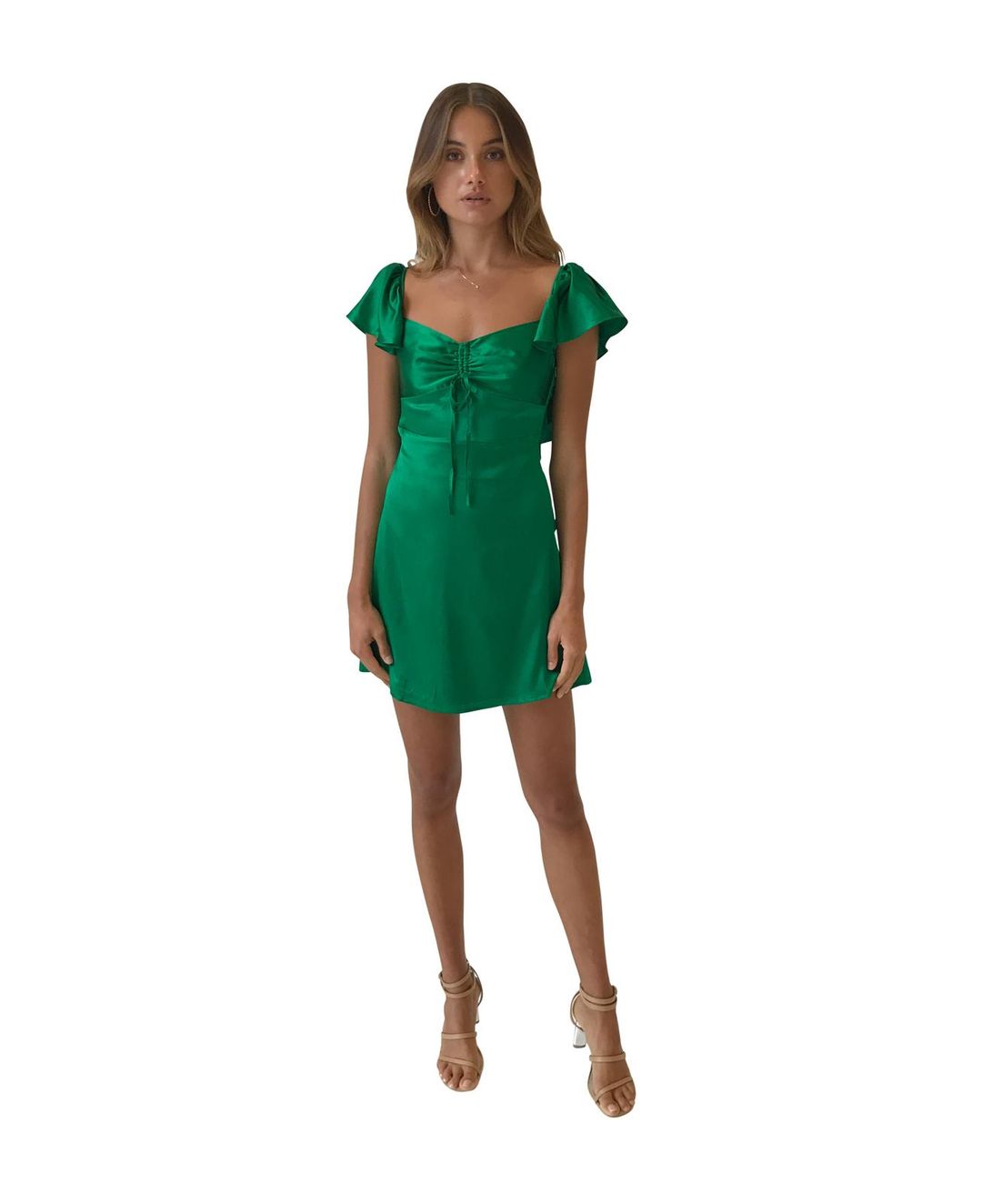 Hansen & Gretel Green Silk Ollie Dress exclusive collaboration with Coco & Lola size 8 for rent on The Volte - main image