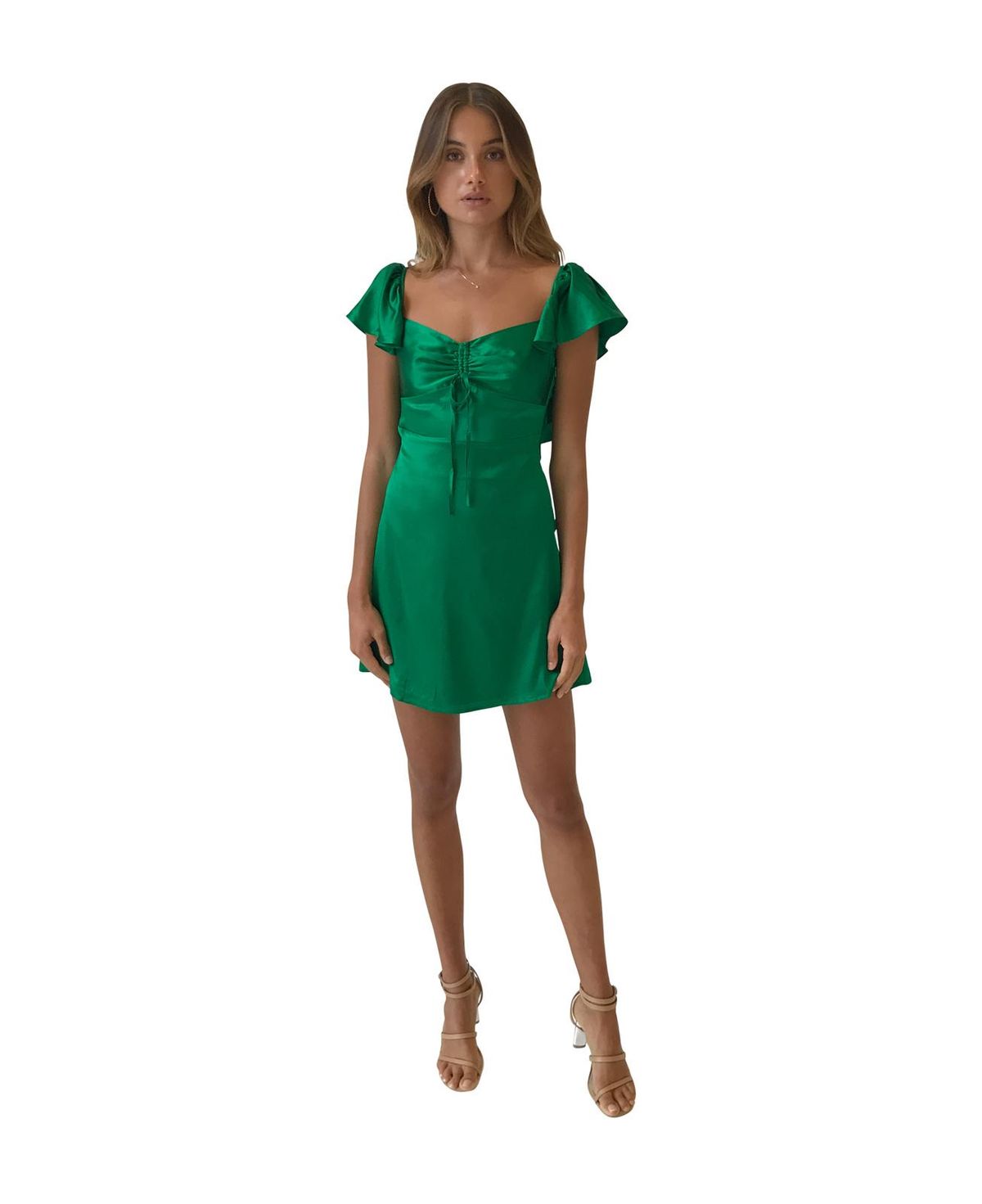Hansen & Gretel Green Silk Ollie Dress exclusive collaboration with Coco & Lola size 8 for rent on The Volte - main image