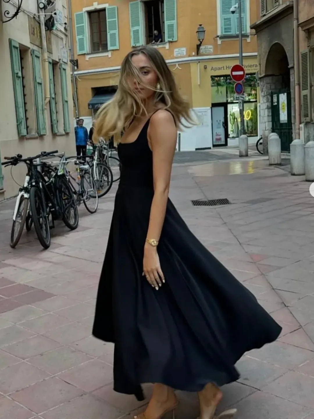 Odd Muse Ultimate Muse High Waist Square Neck Midi Dress Black Size AU 10 for rent on The Volte - main image