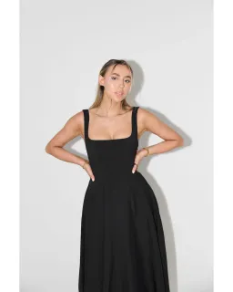 Odd Muse Ultimate Muse High Waist Square Neck Midi Dress Black Size AU 10 for rent on The Volte - image 2