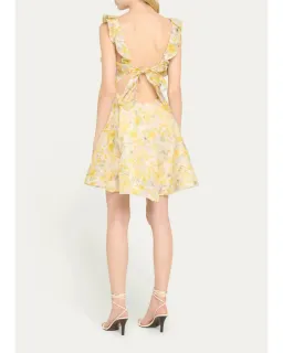 Zimmermann The Harmony Frilled Mini Dress in Citrus Garden Print Size 1 / AU 10 for rent on The Volte - image 2