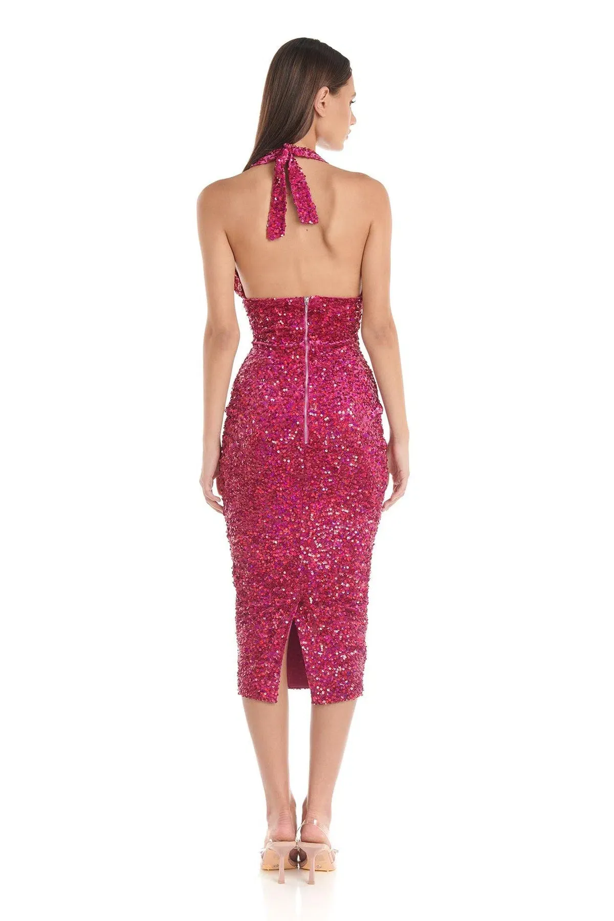 Eliya The Label Emilee Midi Dress Pink Size 8 - Image 3