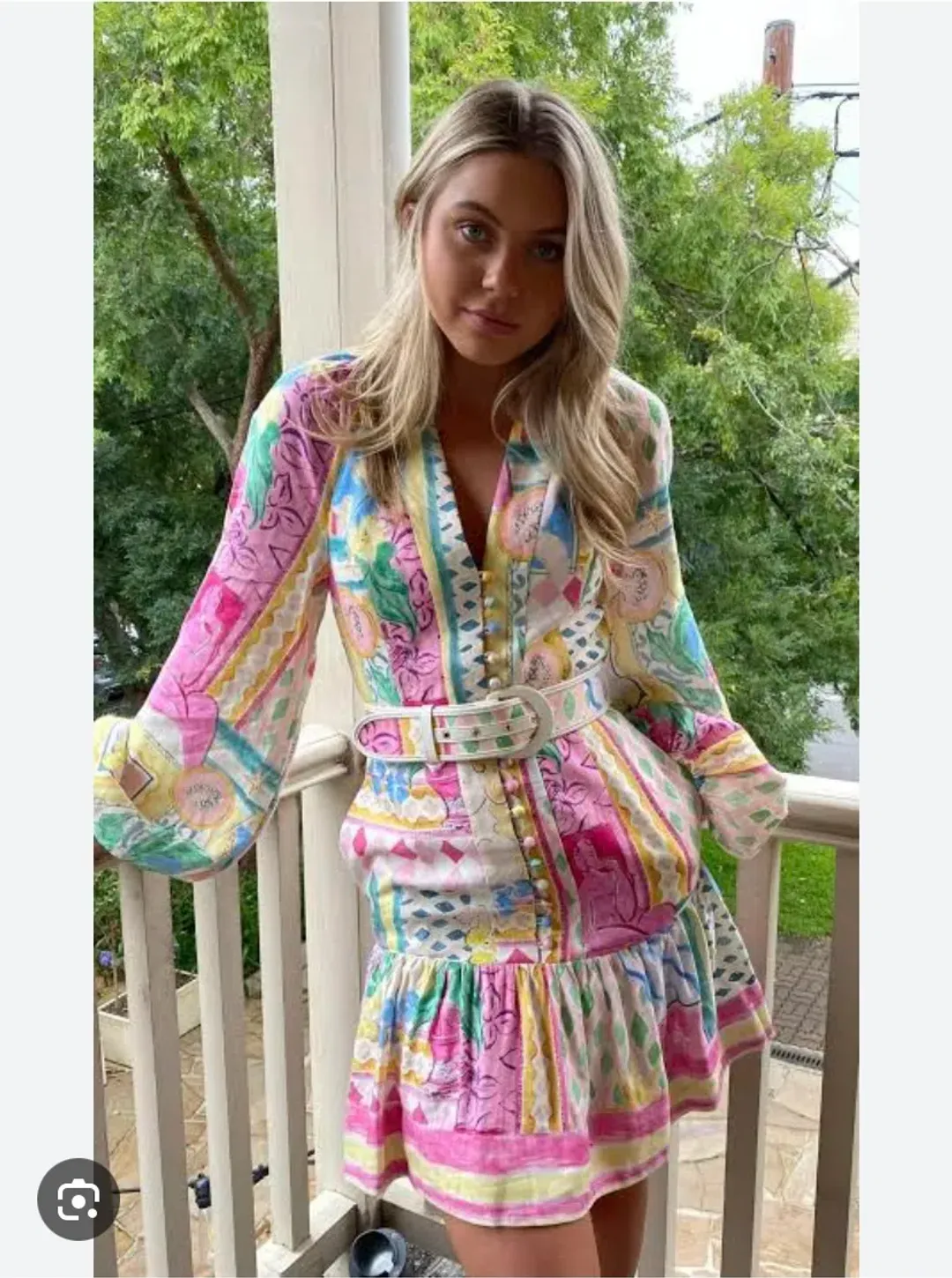 Rebecca Vallance Le Mur Rose Mini Dress Multi Size 8 for rent on The Volte - main image