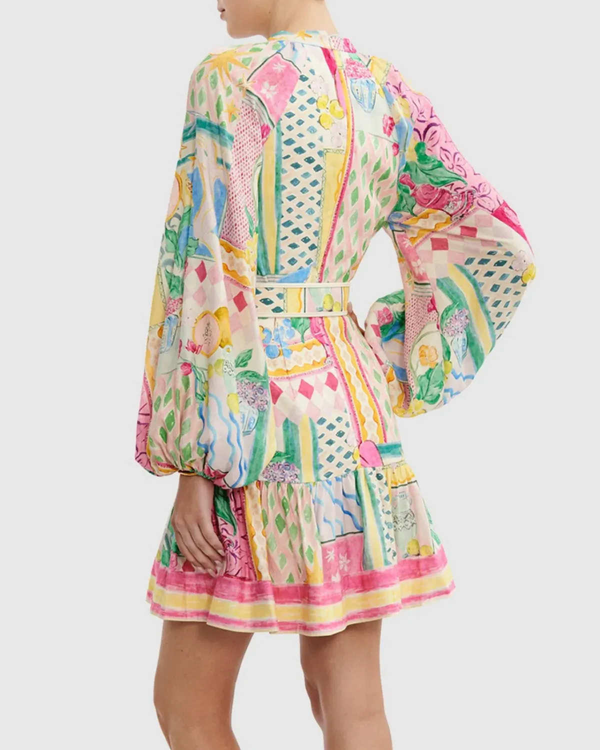 Rebecca Vallance Le Mur Rose Mini Dress Multi Size 8 - Image 3