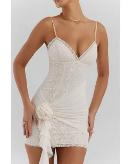 House of CB Mistress Rocks Lace Mini Dress Cream Size S / AU 8 for rent on The Volte - image 2