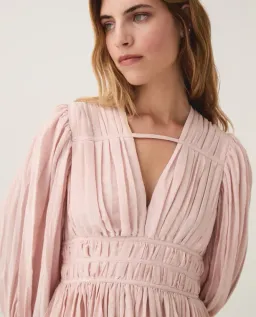 Aje Catalyst Pleated Mini Dress Blush Pink Size 8 for rent on The Volte - image 2