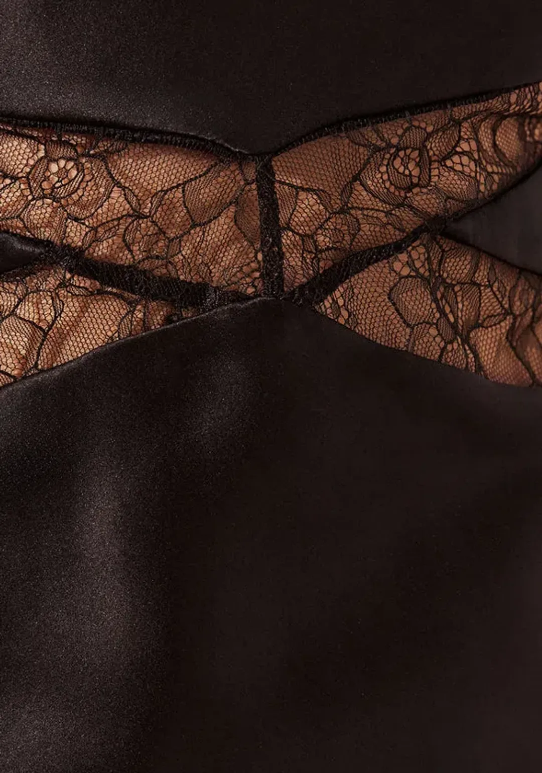 Shona Joy Leticia Silk Cowl Neck Lace Maxi Dress Black Size 8 for rent on The Volte - main image