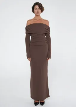 Benni Lorena Maxi Dress Ash Brown Size 8 for rent on The Volte - image 1