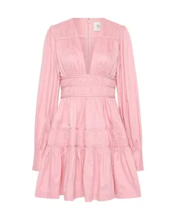 Aje Fallingwater Long Sleeve Mini Dress Chalk Pink Size AU 10 for rent on The Volte - image 3