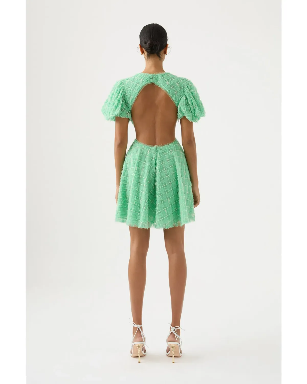 Aje Context Embellished Mini Dress Marine Green Size AU 10 - Image 4