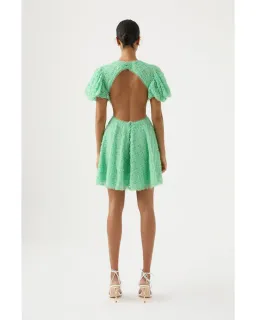 Aje Context Embellished Mini Dress Marine Green Size AU 10 for rent on The Volte - image 4