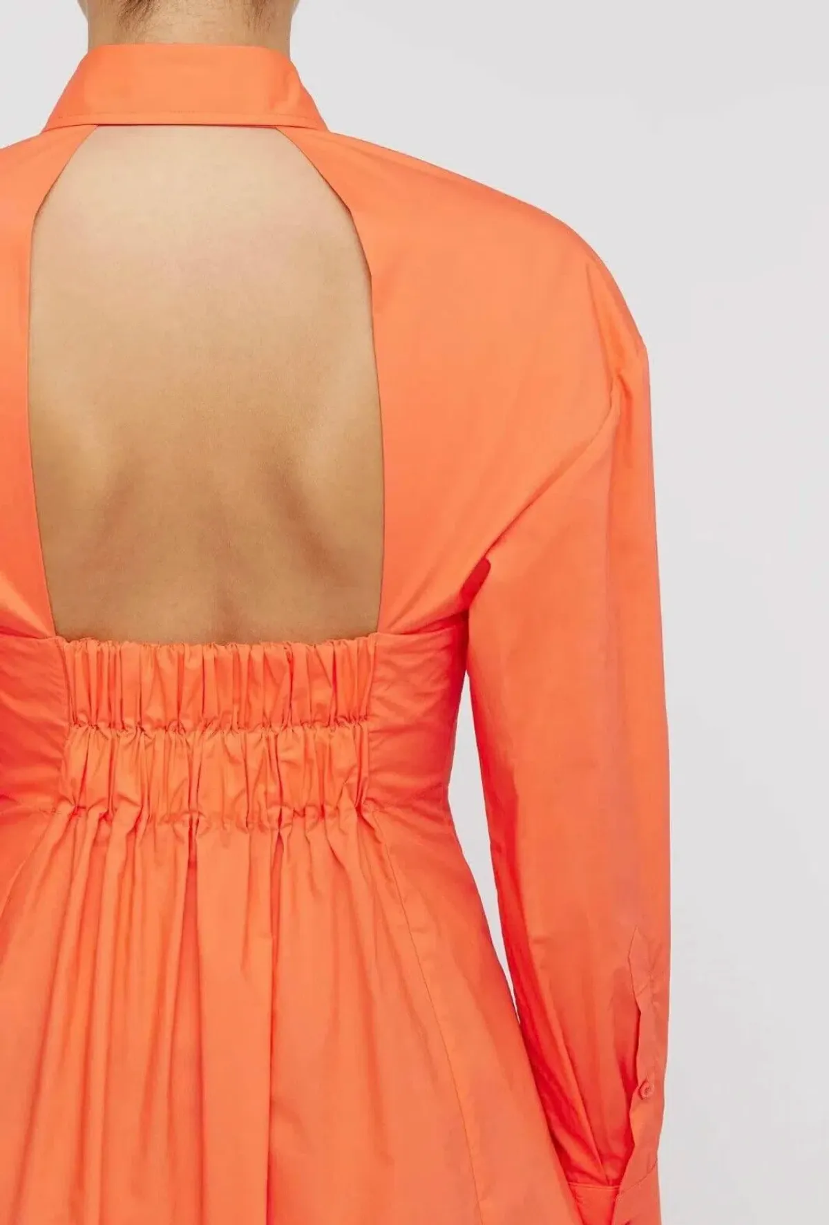 Scanlan Theodore Parachute Cut Out Mini Shirtdress Orange Size AU 6 - Image 4