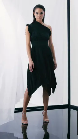 Mossman THE LADY LIKE MIDI DRESS Black Size AU 8 for rent on The Volte - image 2