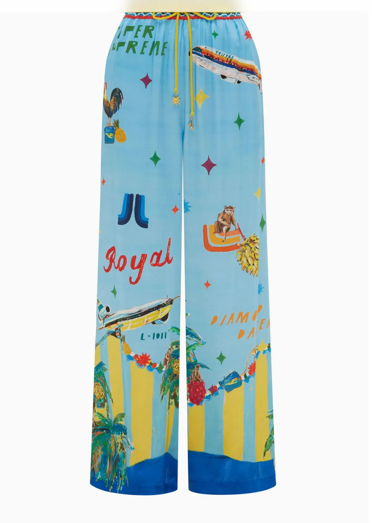 Alemais All Aboard Silk Shirt and Pant Set Print Size AU 16 - Image 4