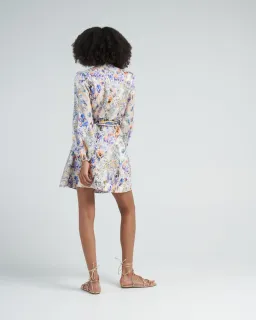 Zimmermann Tama Belted Mini Dress Diamond Splice Floral Size 0P/AU 6 for rent on The Volte - image 3