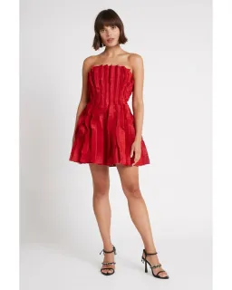 Aje Hybrid Mini Dress in Scarlet Red Size AU 14 for rent on The Volte - image 2