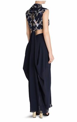 Carla Zampatti The Venus Diaphanous Gown Navy Size 4 for rent on The Volte - image 3