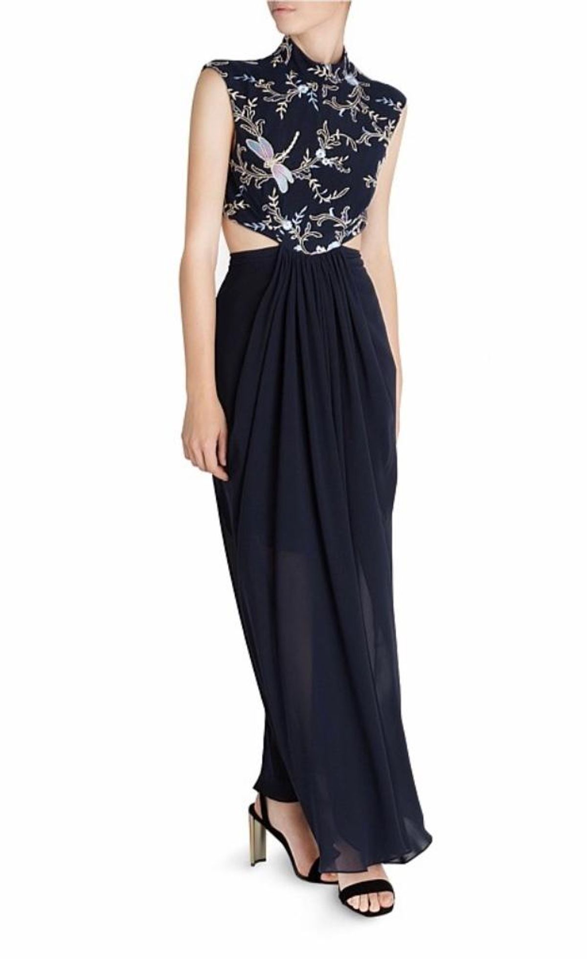 Carla Zampatti The Venus Diaphanous Gown Navy Size 4 - Image 6