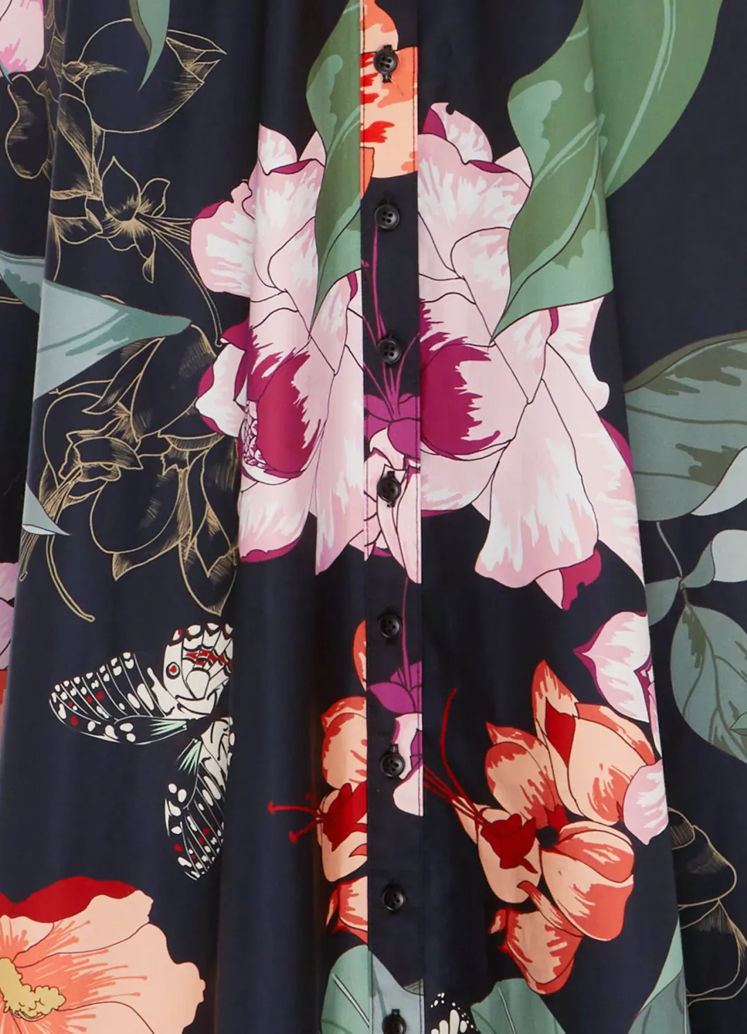 Leo Lin Bianca Short Sleeve Midi Dress in Lush Print Black Size AU 14 for rent on The Volte - main image