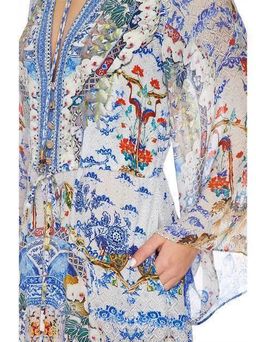 Camilla Geisha gateways drawstring button up dress size 14 for rent on The Volte - image 2