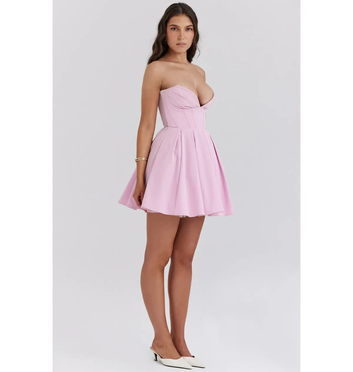 House of CB Mar Twill Strapless Mini Dress Cotton Candy Size AU 6 for rent on The Volte - main image