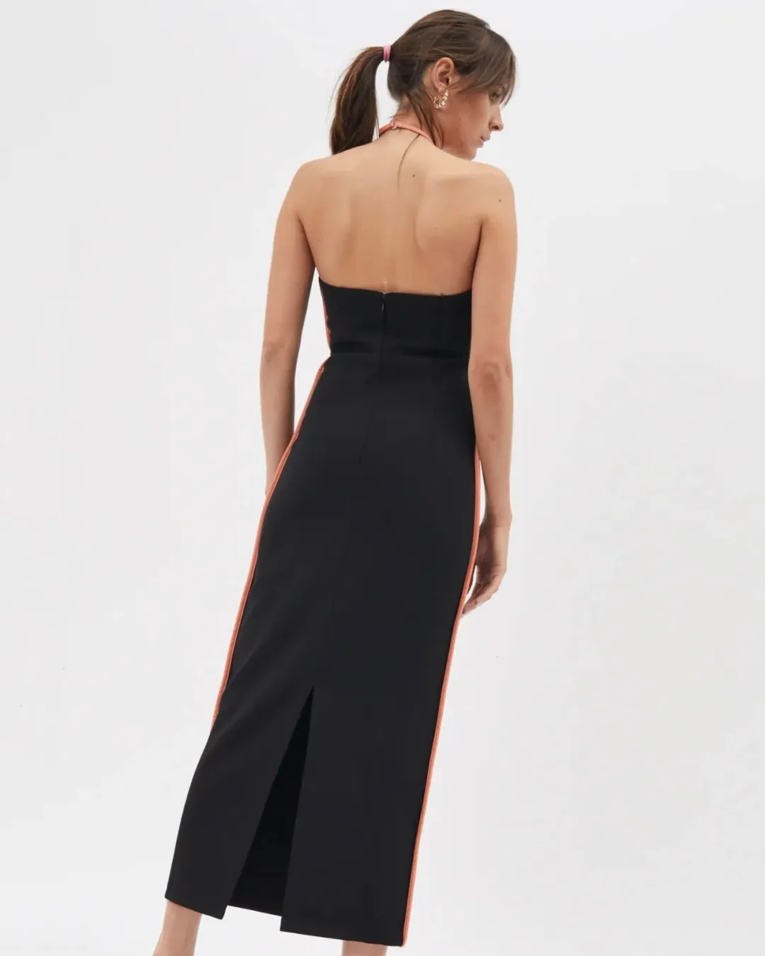 Paris Georgia Nassia Midi Dress Black/Orange Size XS/Au 8 for rent on The Volte - main image