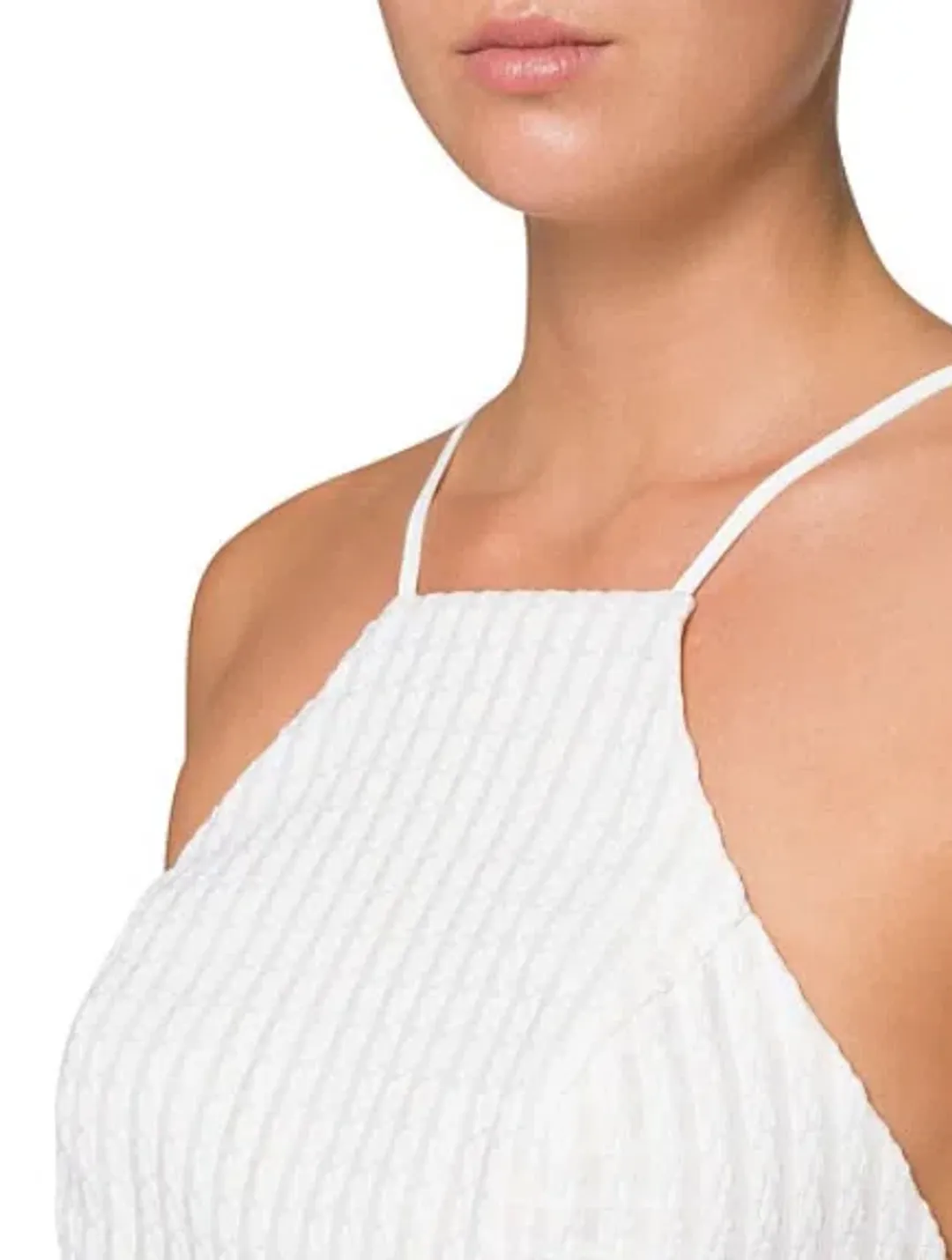 Shona Joy White Lucia Lace Up Midi Dress White Size 10 for rent on The Volte - main image