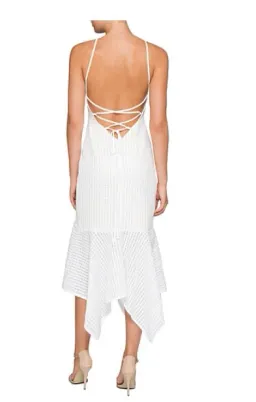Shona Joy White Lucia Lace Up Midi Dress White Size 10 for rent on The Volte - image 2