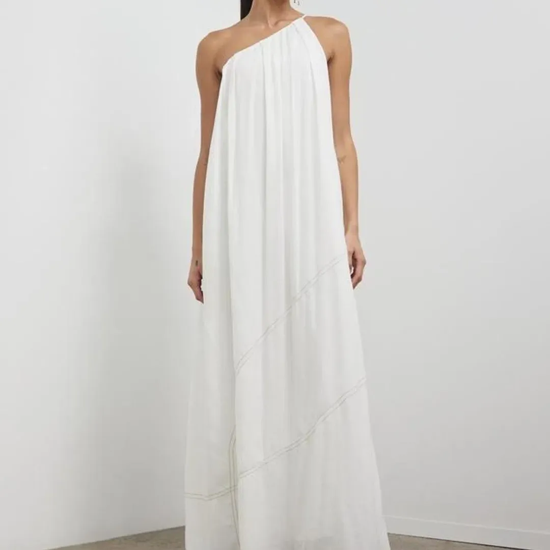 Camilla and Marc Castille One Shoulder Maxi Dress in White Size 10 for rent on The Volte - main image