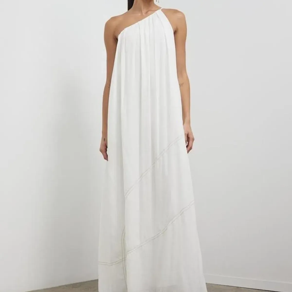 Camilla and Marc Castille One Shoulder Maxi Dress in White Size 10 - Image 3