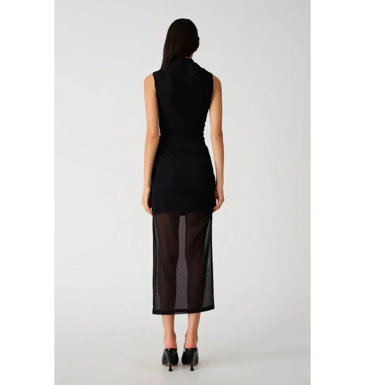 Misha Tillie Mesh Midi Dress in Black Size 6 - Image 4