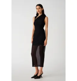 Misha Tillie Mesh Midi Dress in Black Size 6 for rent on The Volte - image 3