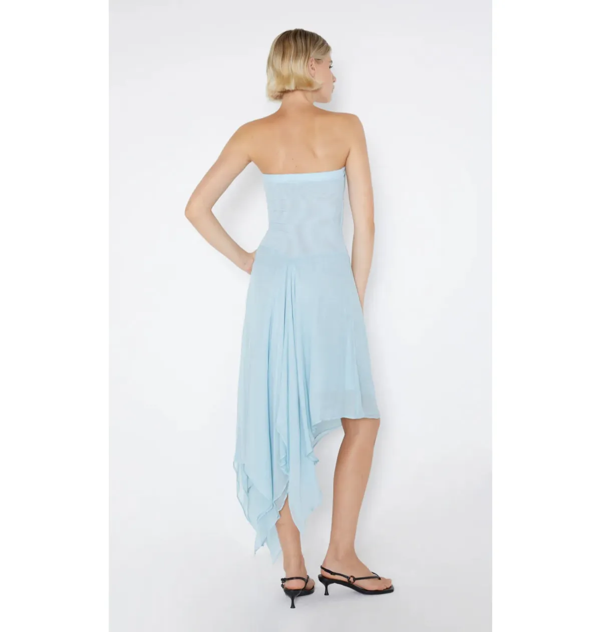 Bec & Bridge Elzette Strapless Midi Dress in Dolphin Blue Size AU 8 - Image 3