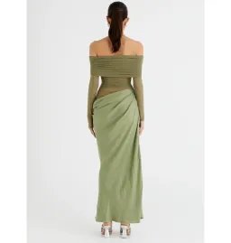 Benni Yasmin Off Shoulder Maxi Dress Pistachio Green Size AU 8 for rent on The Volte - image 2