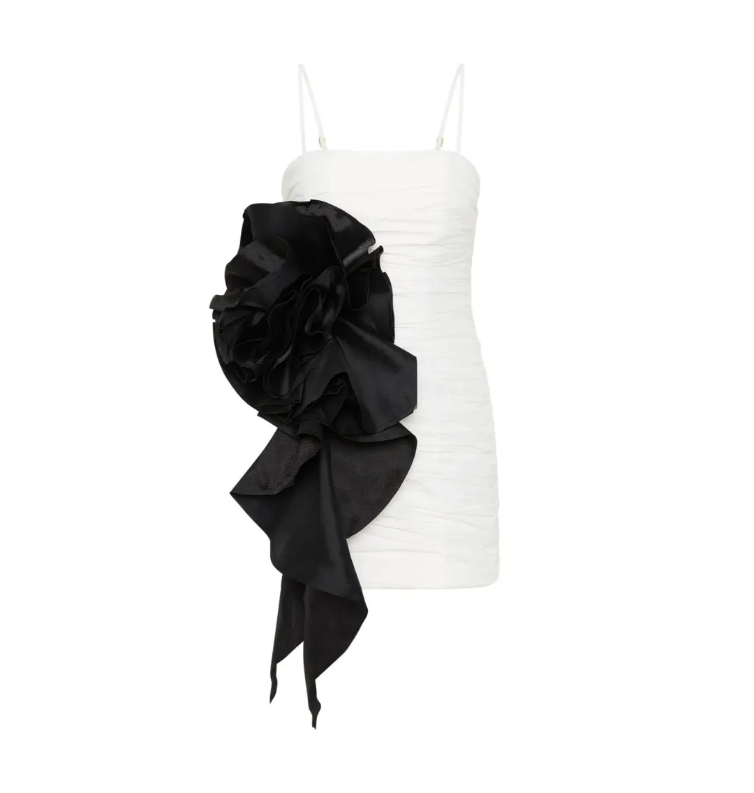 Aje Potion Spiral Mini Dress Ivory/Black Size AU 6 for rent on The Volte - main image